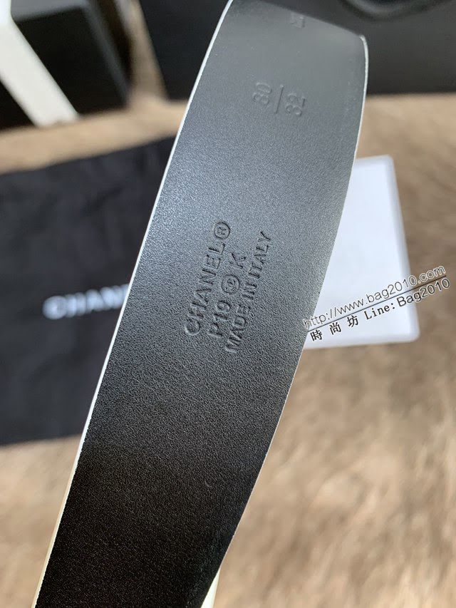Chanel女士皮帶 香奈兒小香鑽圈雙面用小牛皮腰帶  jjp1164